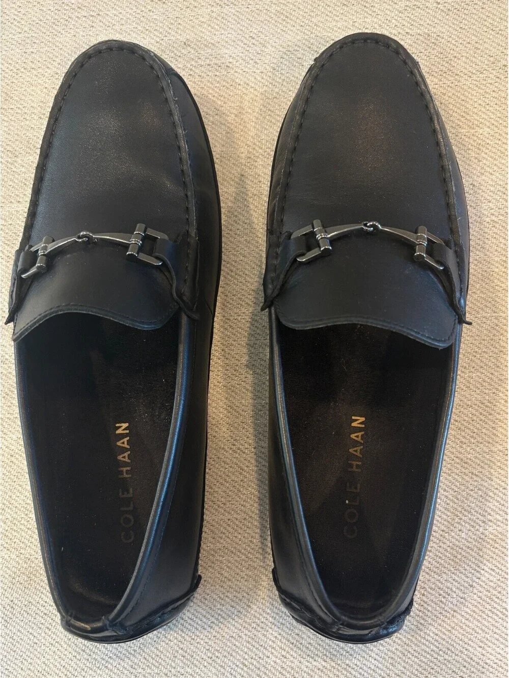 Cole Haan Grand OS Black Leather Bit Loafers Driver Shoes Men's 8.5 M C35783